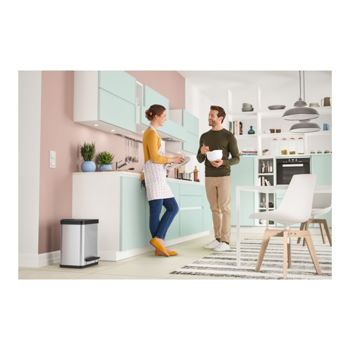 Hailo duo Plus M, Tret-Mülltrenner, 2x9 ltr, Edelstahl