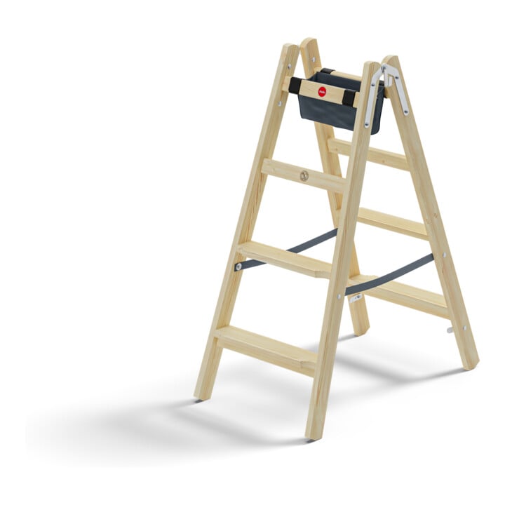 Hailo Échelle en bois Master H80 2 x 4 marches ergonomique