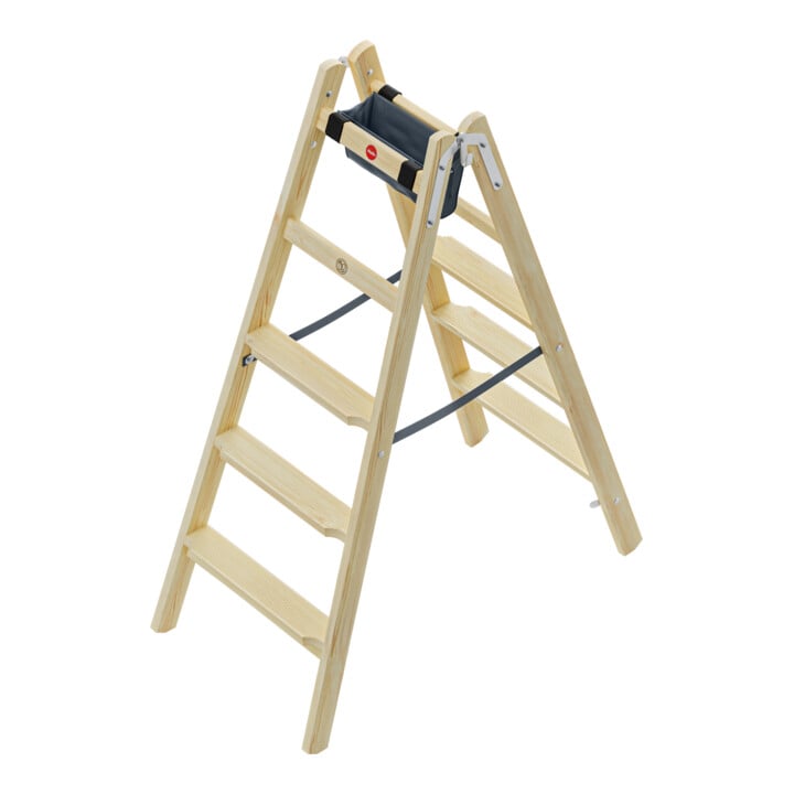 Hailo Échelle en bois Master H80 2x5 marches ergonomique