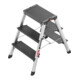 Hailo Escabeau double en aluminium Master D70 2 x 3 marches