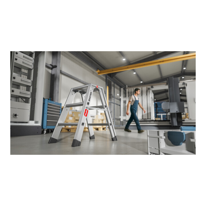 Hailo Escabeau double en aluminium Master D80 2 x 2 marches