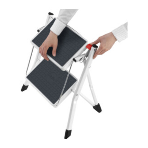 Hailo Escabeau pliant Mini acier 2 marches