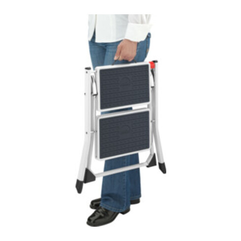 Hailo Escabeau pliant Mini acier 2 marches