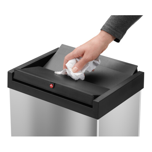 Hailo Big-Box Swing XL, Großraum-Müllbox, 52 ltr, Edelstahl