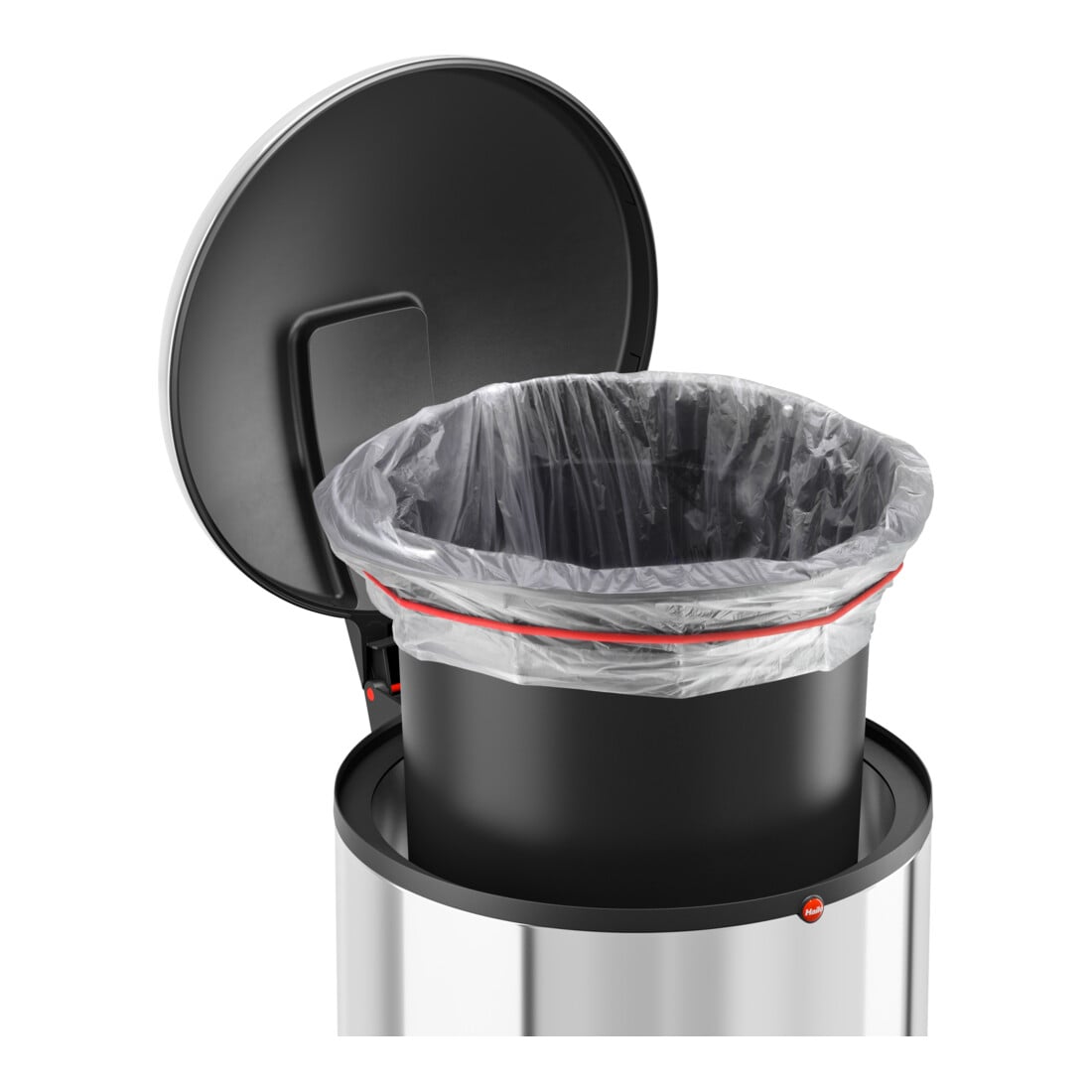 Hailo Harmony L, poubelle à pédale design, 20 litres, inox
