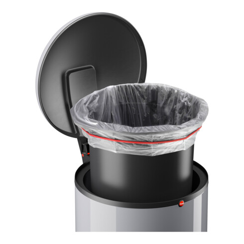 Hailo Harmony L, poubelle à pédale design, 20 ltr, argent