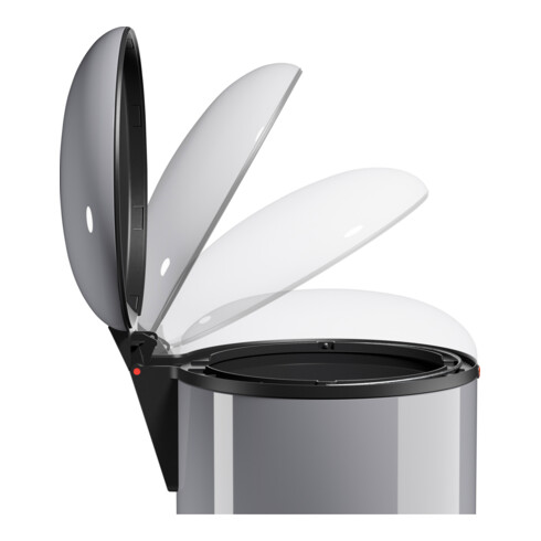 Hailo Harmony L, poubelle à pédale design, 20 ltr, argent