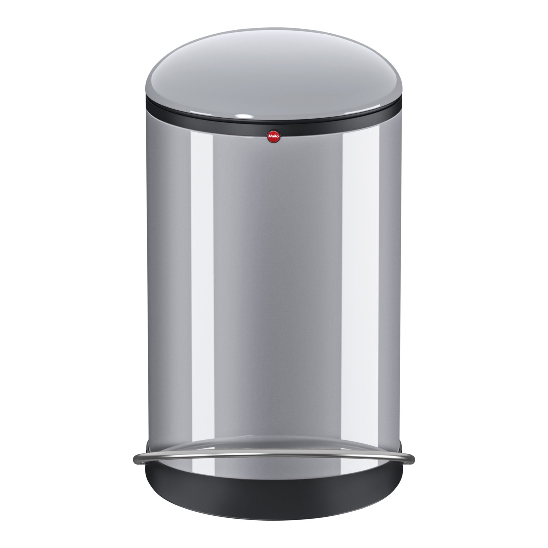 Hailo Harmony M, Design-Tret-Mülleimer, 12 ltr, Silber