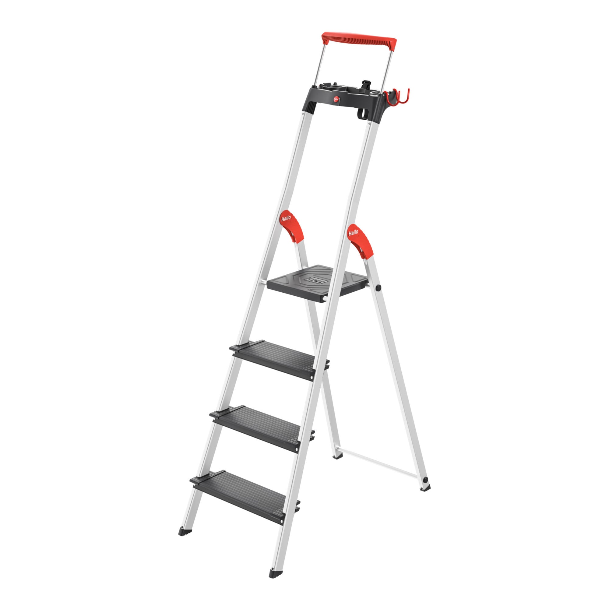 Hailo L100 TopLine, Alu-Sicherheits-Stehleiter, 4 Stufen