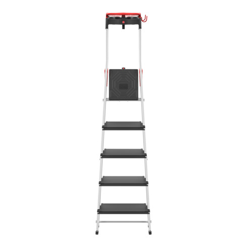 Hailo L100 TopLine, Alu-Sicherheits-Stehleiter, 5 Stufen