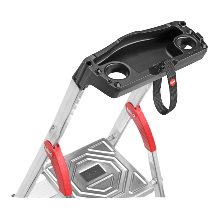 Hailo L80 ComfortLine, escabeau de sécurité en aluminium, 4 marches
