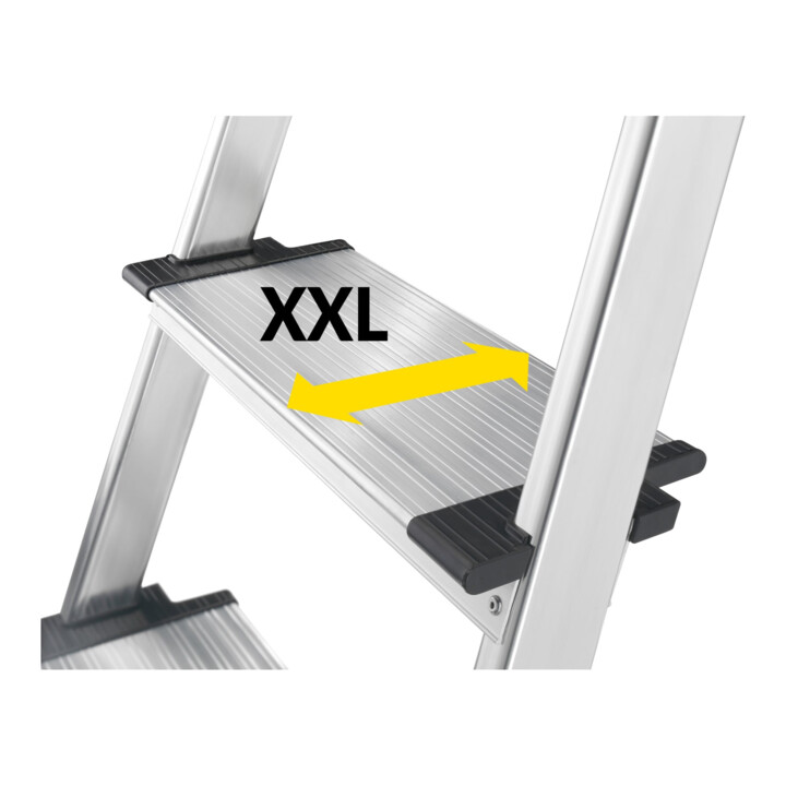 Hailo L80 ComfortLine, escabeau de sécurité en aluminium, 4 marches