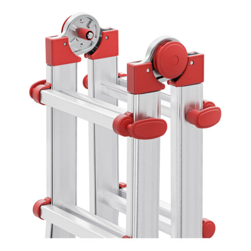 Hailo M80, Aluminium-Multifunktionsleiter, 4x3 Sprossen