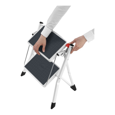 Hailo Mini StandardLine, Stahl-Trittleiter, 2 Stufen