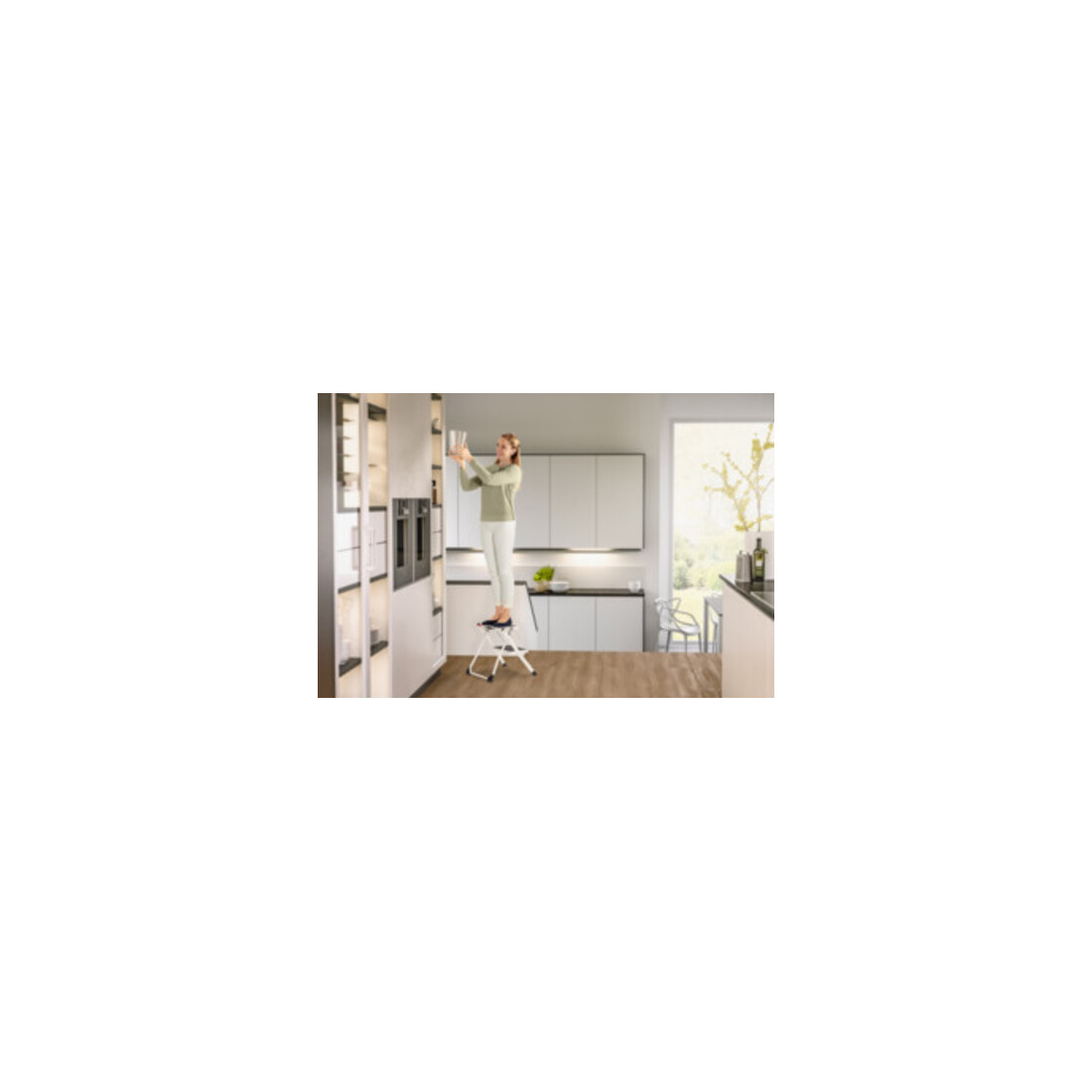 Hailo Mini StandardLine, Stahl-Trittleiter, 2 Stufen