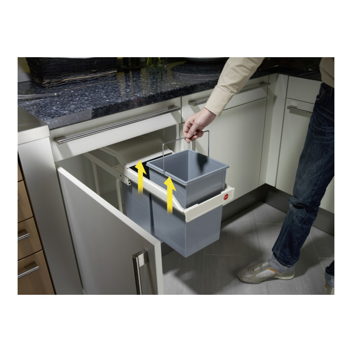 Hailo Multi-Box duo L, poubelle encastrable, 2x14 ltr