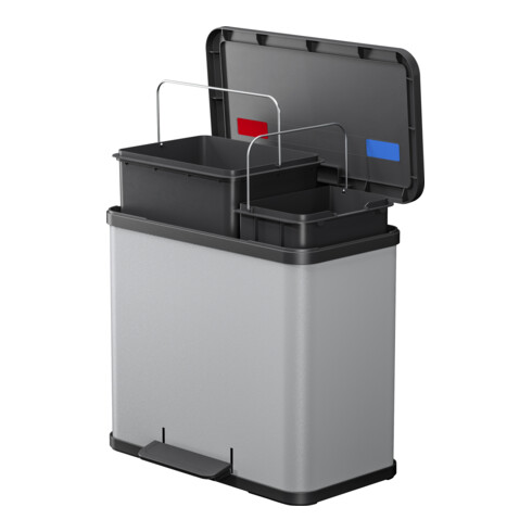 Hailo Öko duo Plus L, Tret-Mülltrenner, 17 + 9 ltr, Grau