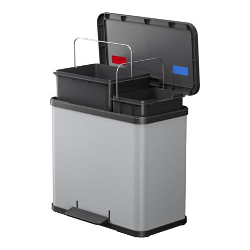 Hailo Öko duo Plus L, Tret-Mülltrenner, 17 + 9 ltr, Grau