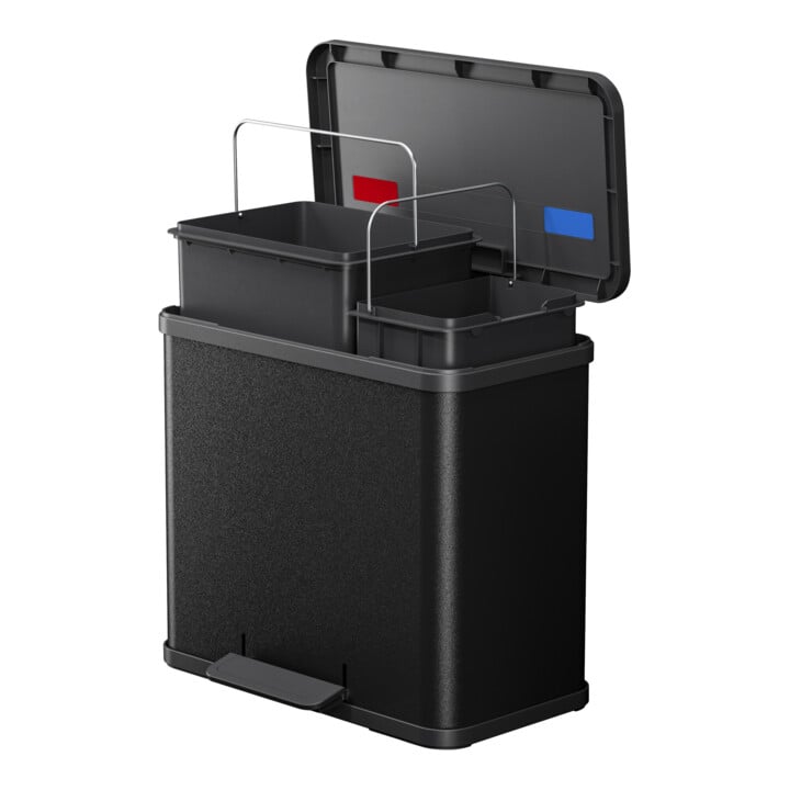 Hailo duo Plus L, Tret-Mülltrenner, 17 + 9 ltr, Schwarz