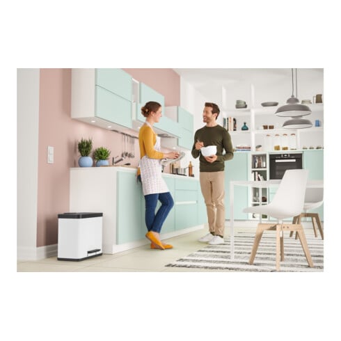 Hailo Öko duo Plus L, Tret-Mülltrenner, 17 + 9 ltr, Weiß