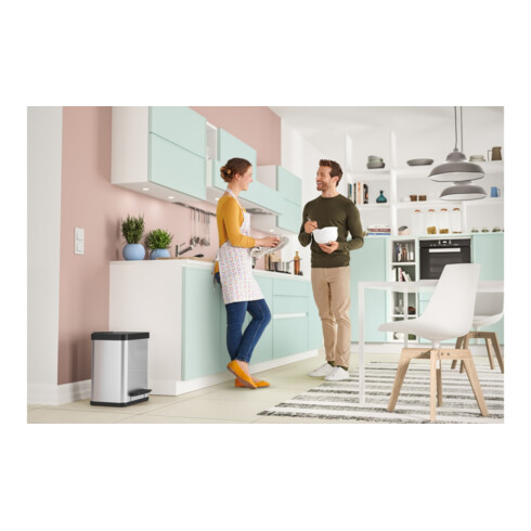 Hailo Öko duo Plus M, Tret-Mülltrenner, 2x9 ltr, Edelstahl