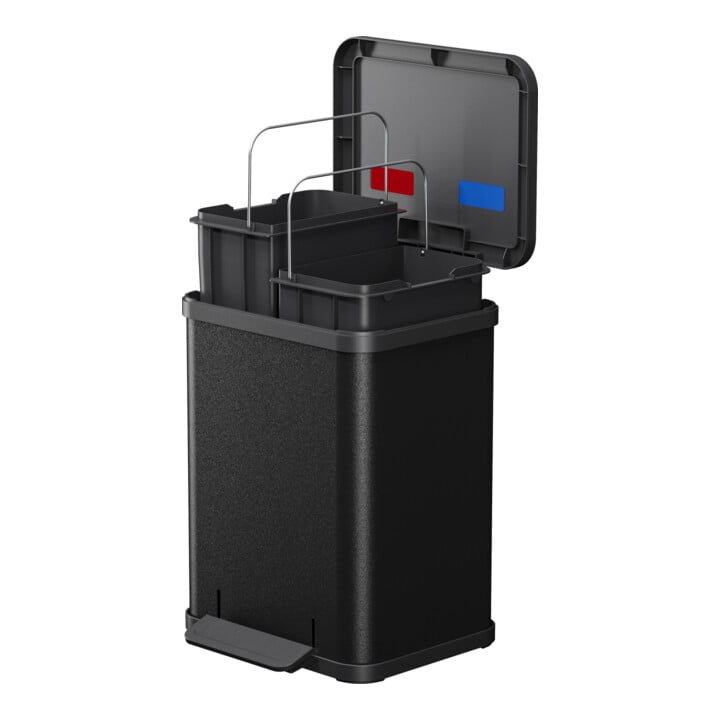 Hailo duo Plus M, Tret-Mülltrenner, 2x9 ltr, Schwarz