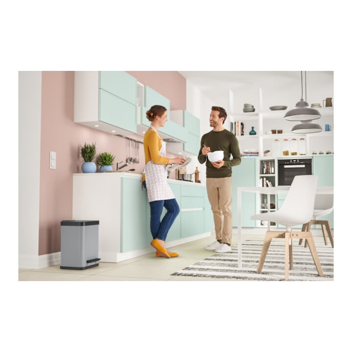 Hailo Öko duo Plus M, Tret-Mülltrenner, 2x9 ltr, Silber