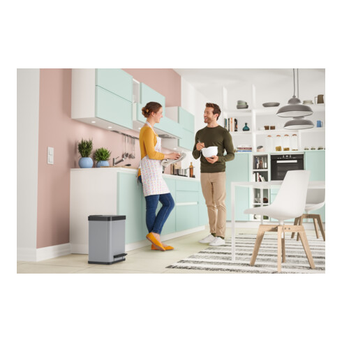 Hailo Öko duo Plus M, Tret-Mülltrenner, 2x9 ltr, Silber