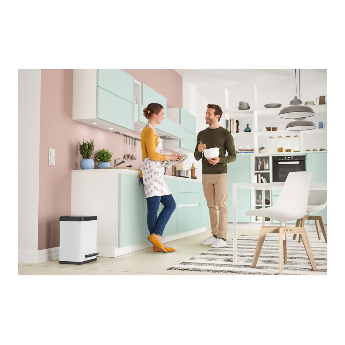 Hailo Öko duo Plus M, Tret-Mülltrenner, 2x9 ltr, Weiß