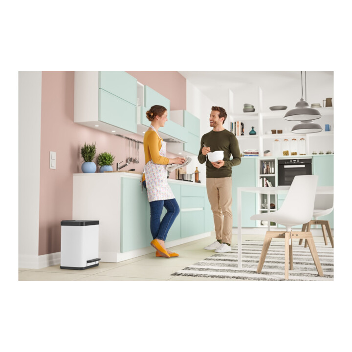 Hailo Öko duo Plus M, Tret-Mülltrenner, 2x9 ltr, Weiß
