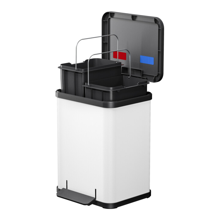 Hailo Öko duo Plus M, Tret-Mülltrenner, 2x9 ltr, Weiß