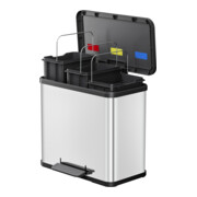 Hailo Öko trio Plus L, Tret-Mülltrenner, 3x9 ltr, Edelstahl-2