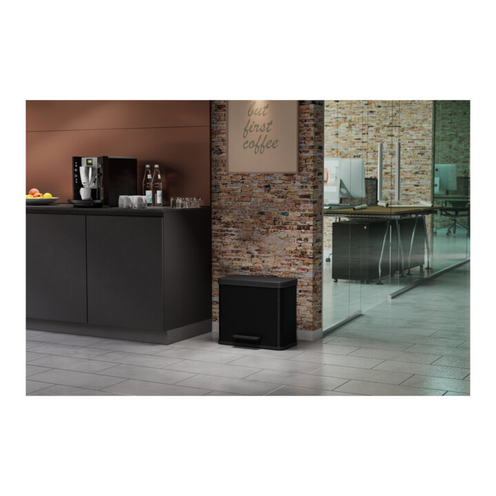 Hailo Öko trio Plus L, Tret-Mülltrenner, 3x9 ltr, Schwarz