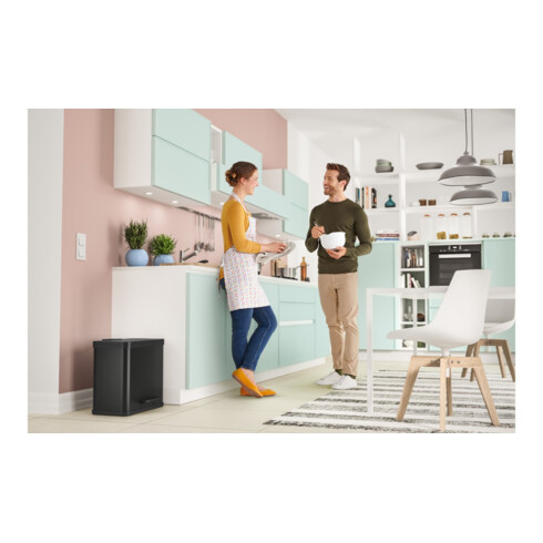 Hailo Öko trio Plus L, Tret-Mülltrenner, 3x9 ltr, Schwarz