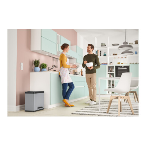 Hailo Öko trio Plus L, Tret-Mülltrenner, 3x9 ltr, Silber