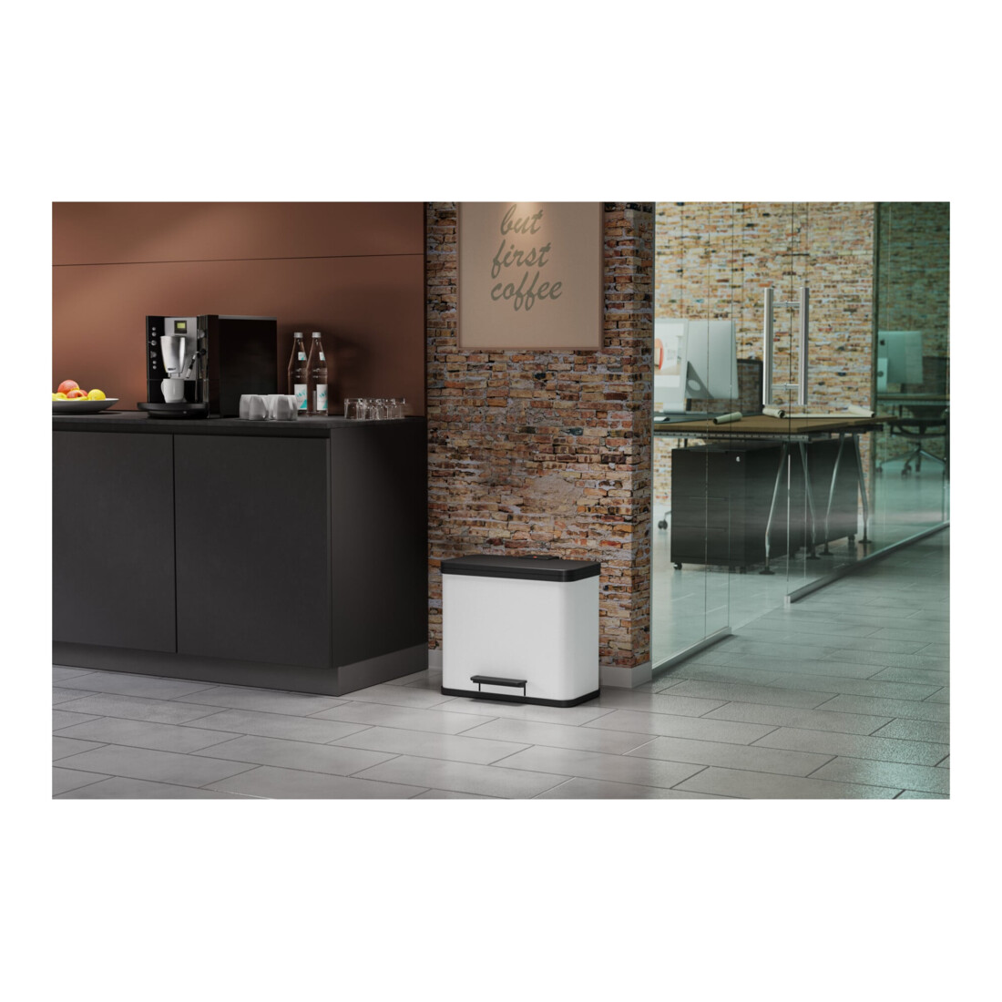 Hailo Öko trio Plus L, Tret-Mülltrenner, 3x9 ltr, Weiß