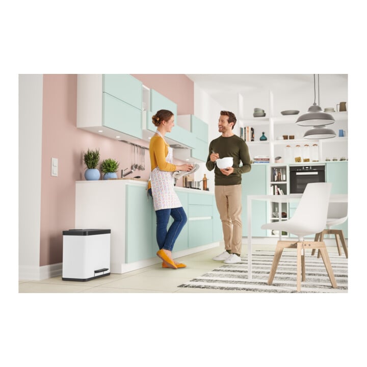 Hailo trio Plus L, Tret-Mülltrenner, 3x9 ltr, Weiß
