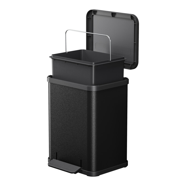 Hailo Öko uno Plus M, Tret-Mülleimer, 17 ltr, Schwarz