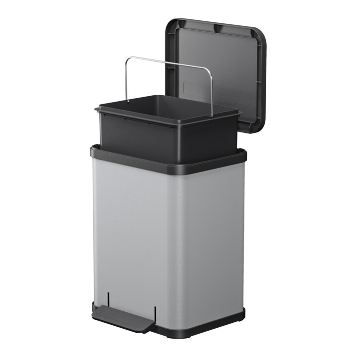 Hailo Öko uno Plus M, Tret-Mülleimer, 17 ltr, Silber