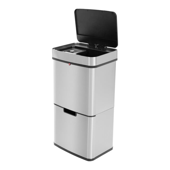 Hailo Vario XL, Design-Sensor-Mülltrenner, 25 + 25 + 4 ltr, Edelstahl Anti-Fingerprint