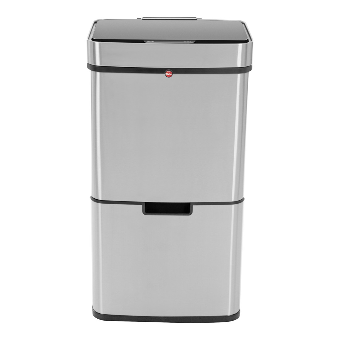 Hailo Öko Vario XL, Design-Sensor-Mülltrenner, 25 + 25 + 4 ltr, Edelstahl Anti-Fingerprint