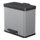 Hailo Öko duo Plus L, Poubelle à pédale, 17 + 9 ltr, Gris