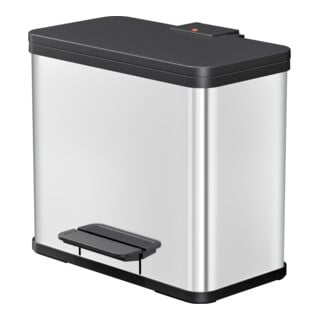 Hailo Öko duo Plus L, Poubelle à pédale, 17 + 9 ltr, inox