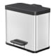 Hailo Öko duo Plus L, Poubelle à pédale, 17 + 9 ltr, inox