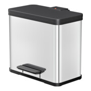 Hailo Öko duo Plus L, Poubelle à pédale, 17 + 9 ltr, inox