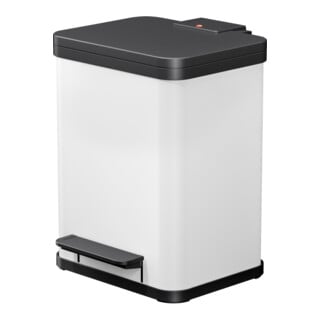 Hailo Öko duo Plus M, Poubelle à pédale, 2x9 l, blanc