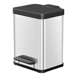 Hailo Öko duo Plus M, Poubelle à pédale, 2x9 l, inox