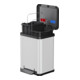 Hailo Öko duo Plus M, Poubelle à pédale, 2x9 l, inox