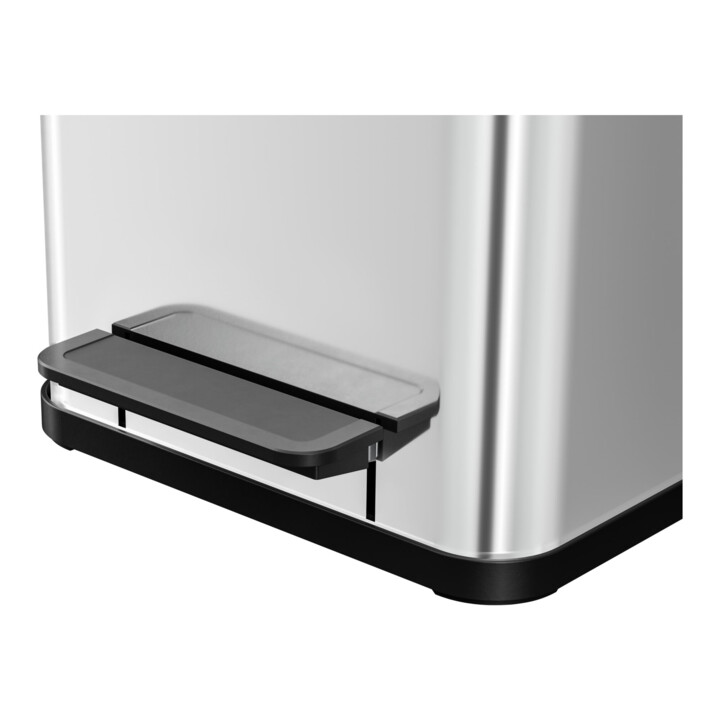 Hailo Öko duo Plus M, Poubelle à pédale, 2x9 l, inox