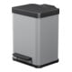 Hailo Öko duo Plus M, Poubelle à pédale, 2x9 ltr, argent